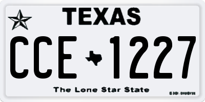 TX license plate CCE1227