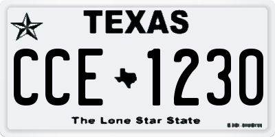 TX license plate CCE1230