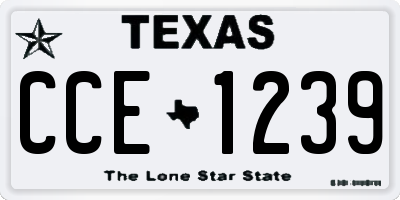 TX license plate CCE1239