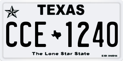 TX license plate CCE1240