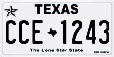 TX license plate CCE1243