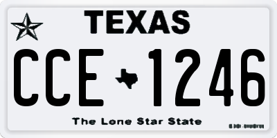 TX license plate CCE1246