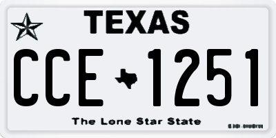 TX license plate CCE1251