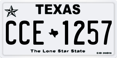 TX license plate CCE1257