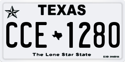 TX license plate CCE1280