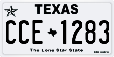 TX license plate CCE1283