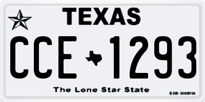 TX license plate CCE1293