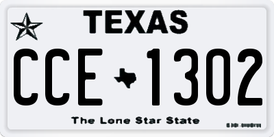 TX license plate CCE1302