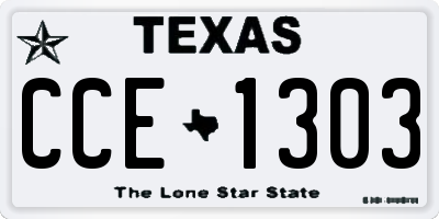 TX license plate CCE1303