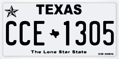 TX license plate CCE1305