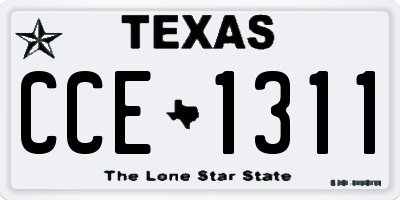 TX license plate CCE1311