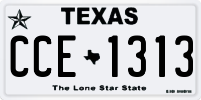 TX license plate CCE1313