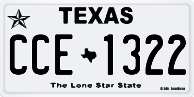 TX license plate CCE1322