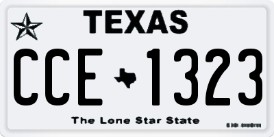 TX license plate CCE1323