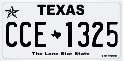 TX license plate CCE1325