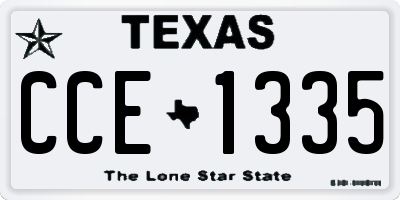 TX license plate CCE1335