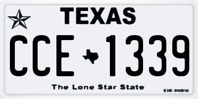 TX license plate CCE1339