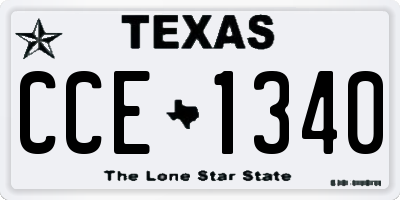 TX license plate CCE1340