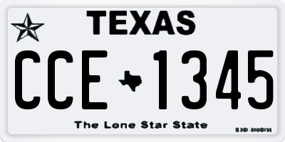 TX license plate CCE1345