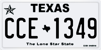 TX license plate CCE1349