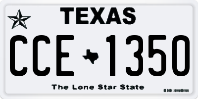 TX license plate CCE1350
