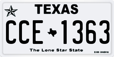 TX license plate CCE1363