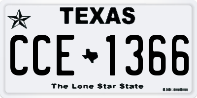 TX license plate CCE1366