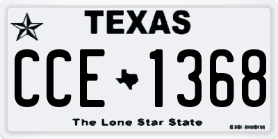 TX license plate CCE1368