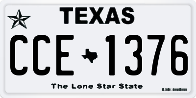 TX license plate CCE1376