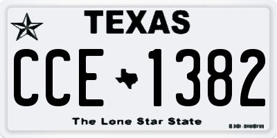 TX license plate CCE1382