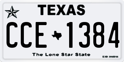 TX license plate CCE1384