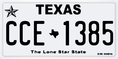 TX license plate CCE1385