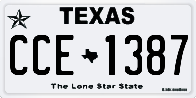TX license plate CCE1387