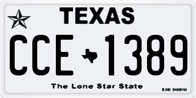 TX license plate CCE1389