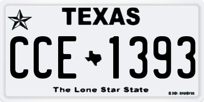 TX license plate CCE1393
