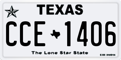 TX license plate CCE1406
