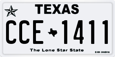 TX license plate CCE1411