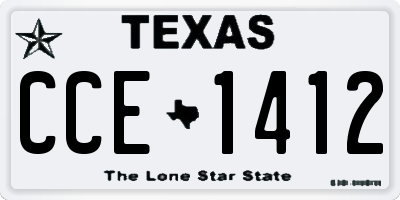 TX license plate CCE1412
