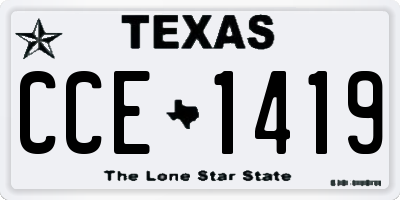 TX license plate CCE1419
