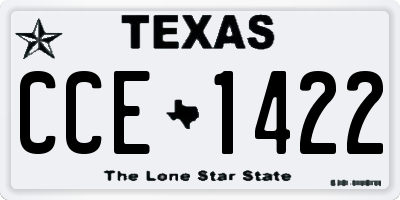 TX license plate CCE1422