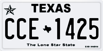 TX license plate CCE1425
