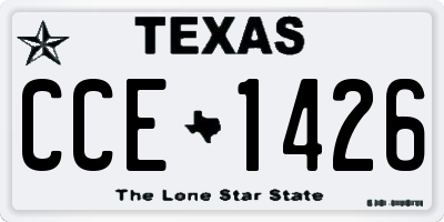 TX license plate CCE1426