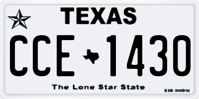 TX license plate CCE1430