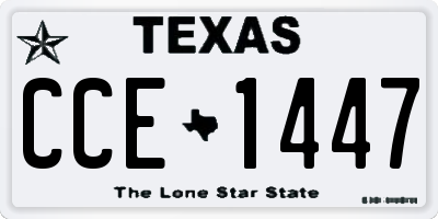 TX license plate CCE1447