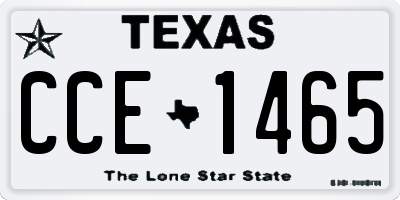 TX license plate CCE1465