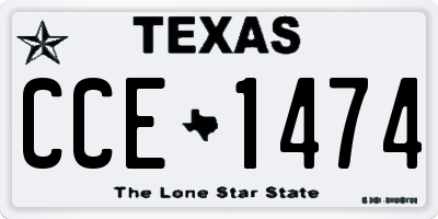 TX license plate CCE1474