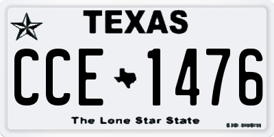 TX license plate CCE1476