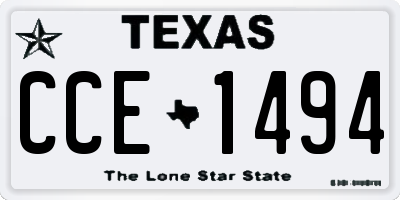 TX license plate CCE1494