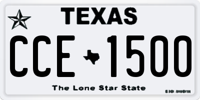 TX license plate CCE1500