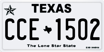 TX license plate CCE1502